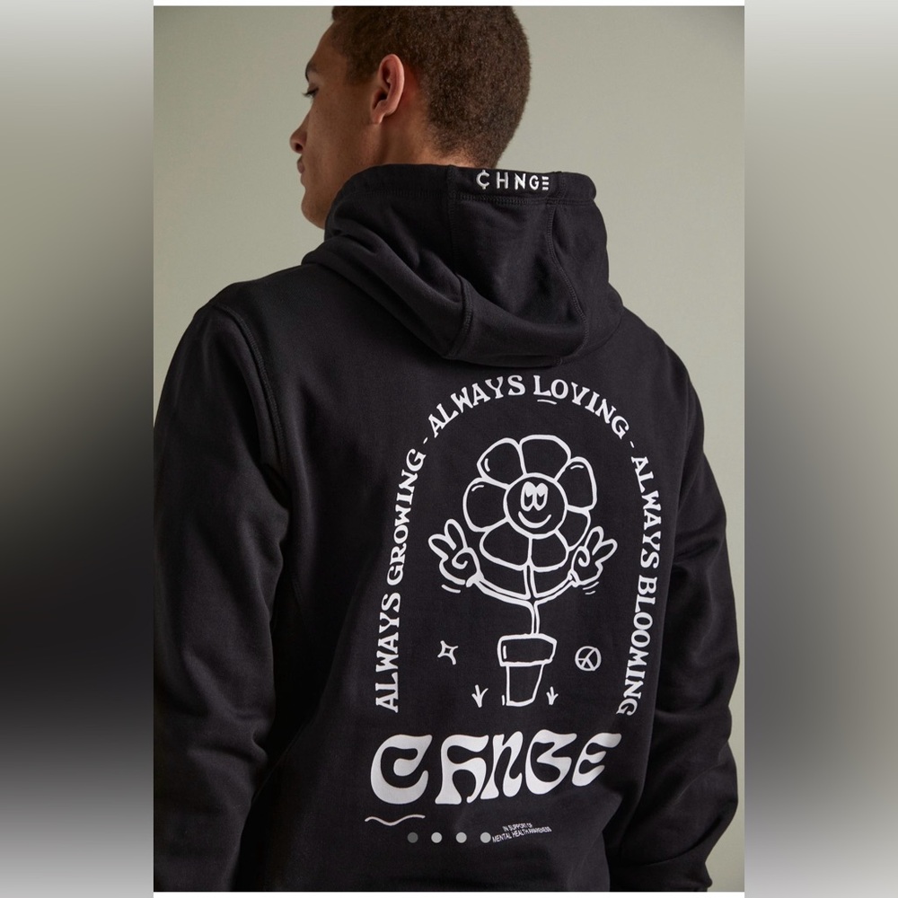 New with tag! Urban Outfitters CHNGE Always Hoodie Sweatshirt Black size Small